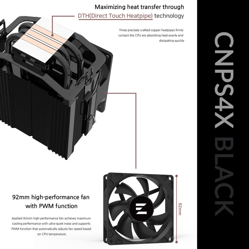 Zalman CNPS 4X Black Edition CPU Air Cooler Fan