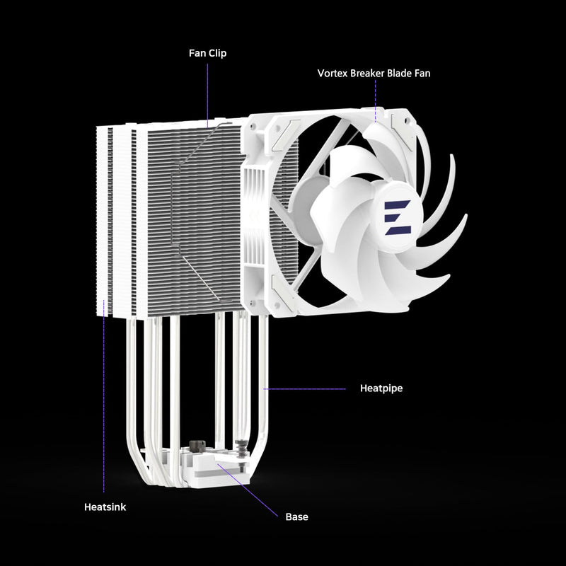Zalman CNPS 9X Performa ARGB CPU Air Cooler Fan - White