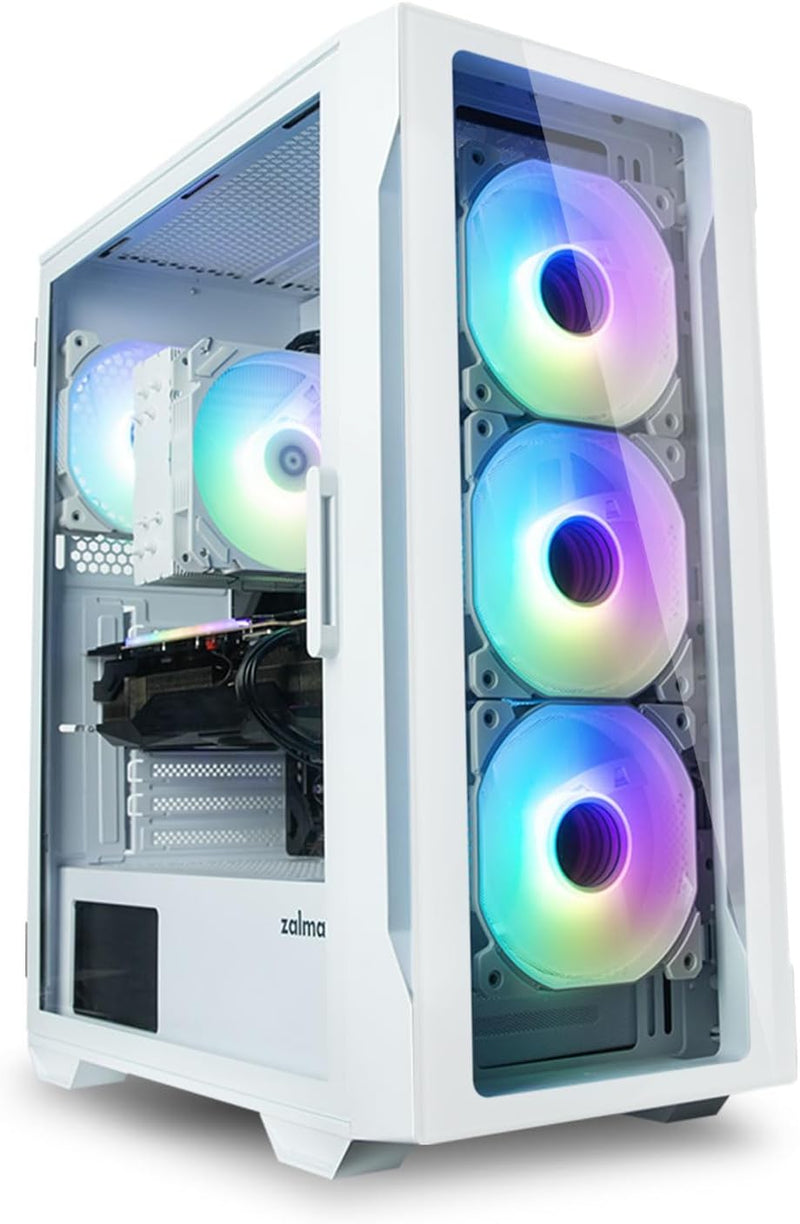 Zalman i3 Neo TG Infinity Mirror AGRB Mid-Tower PC Case - White