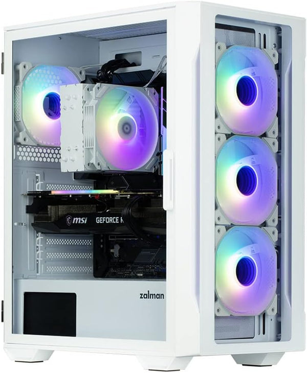 Zalman i3 Neo TG Infinity Mirror AGRB Mid-Tower PC Case - White