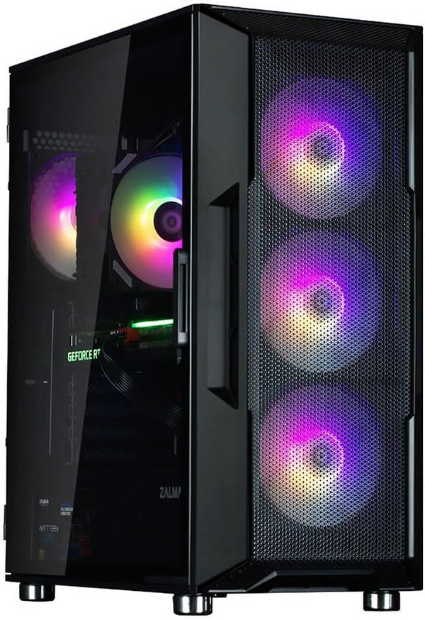 Zalman i3 ARGB Airflow ATX Mid-Tower Gaming PC Case - Black