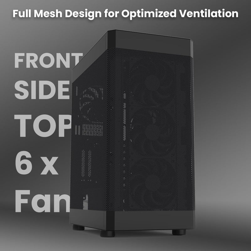 Zalman Zalman i4 Airflow ATX Mid-Tower All-Mesh PC Case w/ 6 x Fans Pre-installed - Black