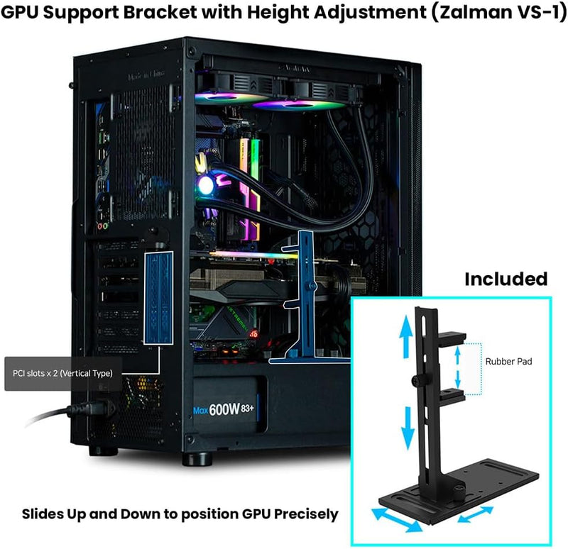 Zalman Zalman i4 Airflow ATX Mid-Tower All-Mesh PC Case w/ 6 x Fans Pre-installed - Black