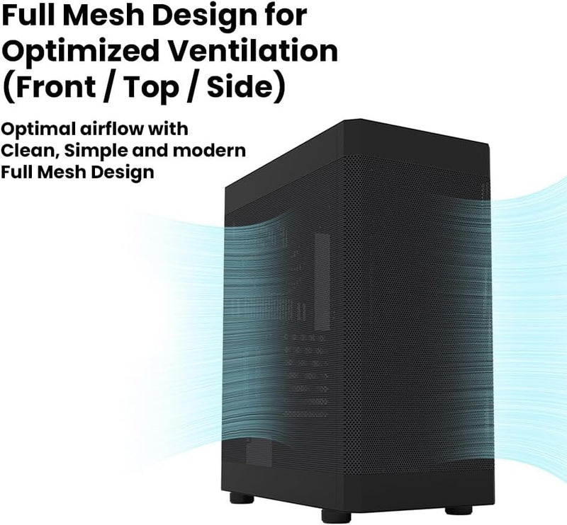 Zalman Zalman i4 Airflow ATX Mid-Tower All-Mesh PC Case w/ 6 x Fans Pre-installed - Black