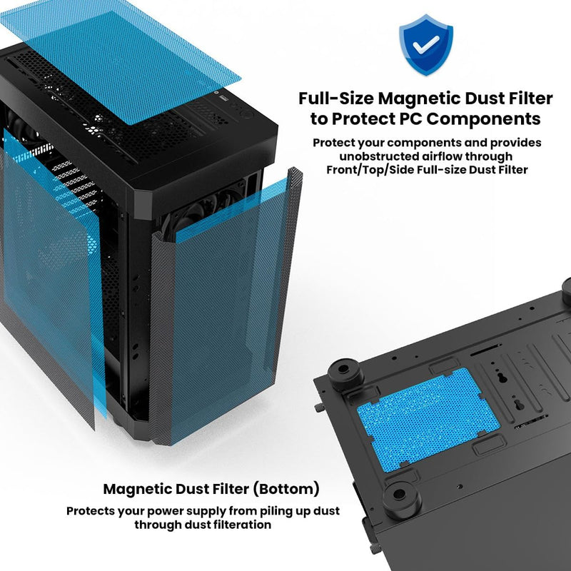 Zalman Zalman i4 Airflow ATX Mid-Tower All-Mesh PC Case w/ 6 x Fans Pre-installed - Black