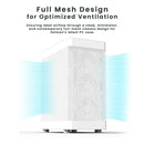 5 of 11: Zalman Zalman i4 Airflow ATX Mid-Tower All-Mesh PC Case w/ 6 x Fans Pre-installed - White