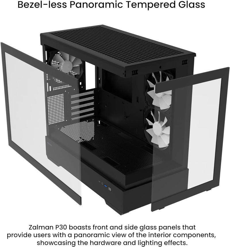 [Certified Refurbished] Zalman P30 mATX Mini-Tower PC Case - Black