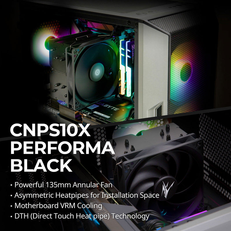 Zalman Zalman CNPS 10X Performa CPU Air Cooler, 135mm Fan, LGA 1700/AM4, 180W TDP - Black