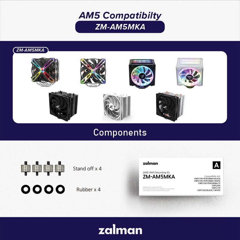 Zalman AMD AM5 Kit for Zalman CPU Air Cooler Fans For CNPS 10X - 16X - 17X - 20X