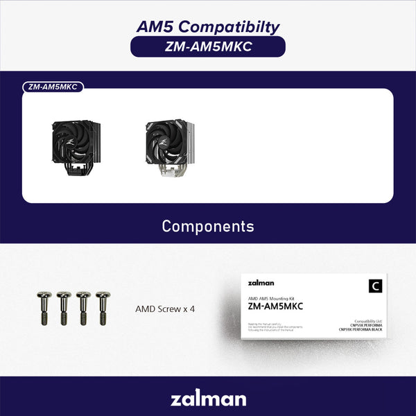 Zalman AMD AM5 Kit for Zalman CPU Air Cooler Fans For CNPS 9X - 9X Performa