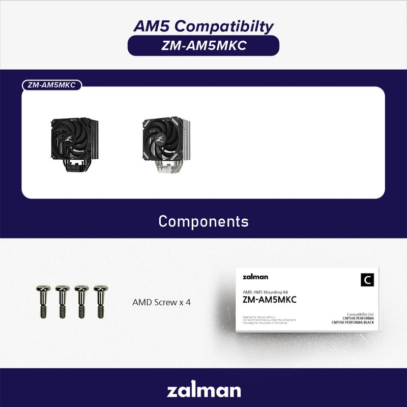 Zalman AMD AM5 Kit for Zalman CPU Air Cooler Fans For CNPS 9X - 9X Performa