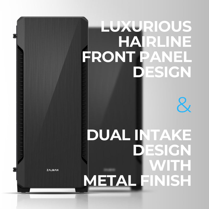 Zalman Zalman S3 ATX Mid-Tower PC Case 3 x Fans Pre-installed w/ Acrylic Side Panel