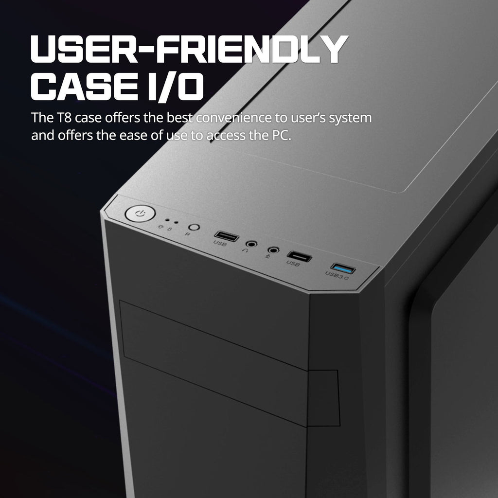Zalman Zalman T8 ATX Mid-Tower PC Case w/ Front RGB Strip & 5.25 ODD Slot ...