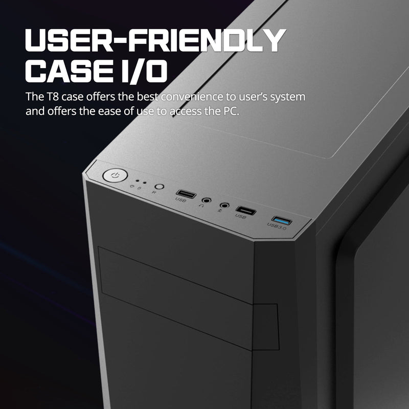 Zalman Zalman T8 ATX Mid-Tower PC Case w/ Front RGB Strip & 5.25 ODD Slot