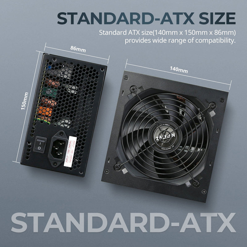 Zalman GigaMax GVII-A Desktop PC Power Supply, 80+ PLUS Bronze Gaming PC PSU