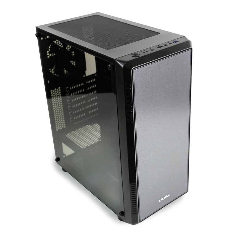 Zalman S4 ATX Mid-Tower PC Case 2 x Fans w/ Tempered Glass Side Panel