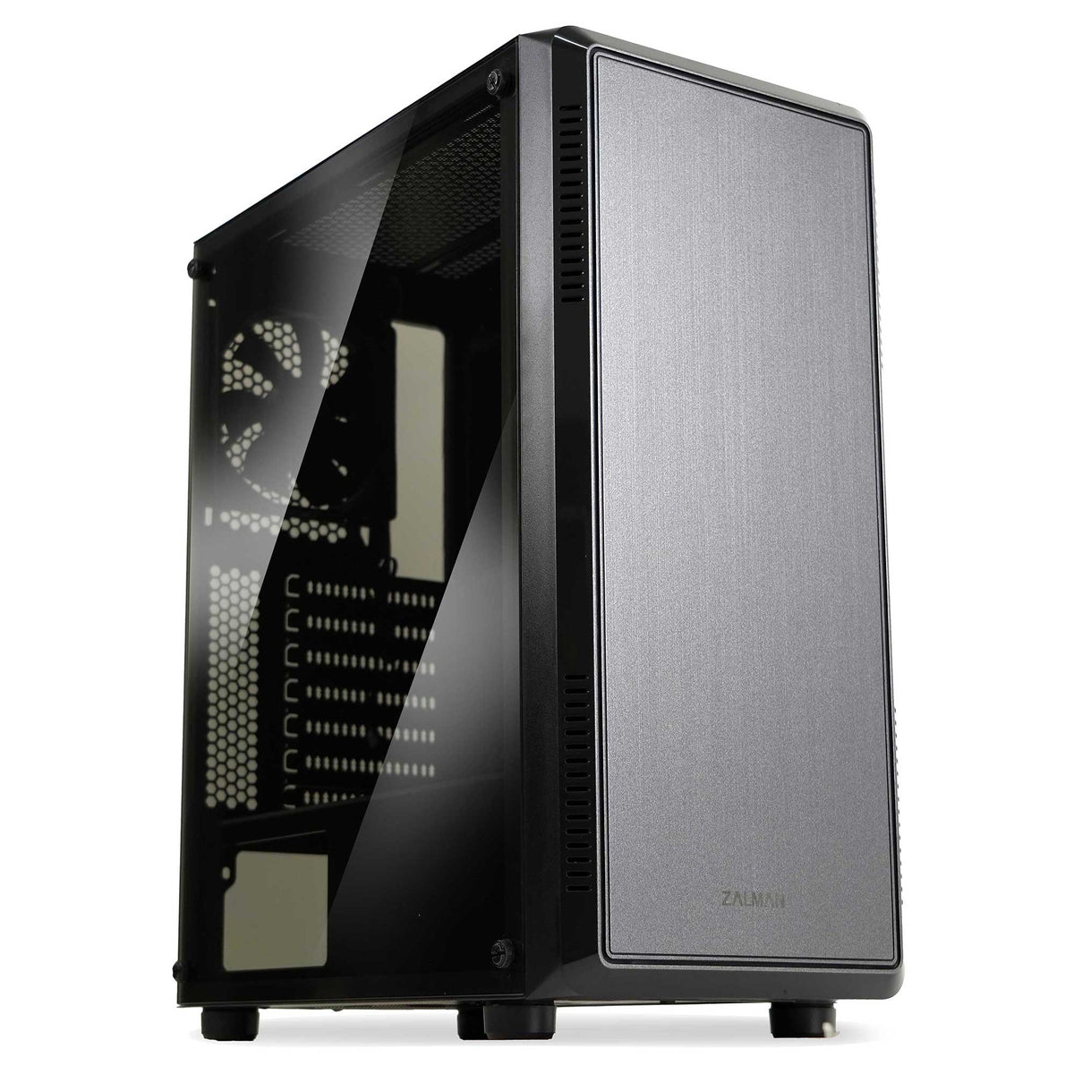 Zalman S4 ATX Mid-Tower PC Case 2 x Fans w/ Tempered Glass Side