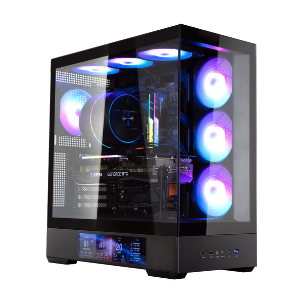 Zalman P40 DS ATX Mid-Tower PC Case - 9.1 in LCD Screen, 4 x ARGB Fans Preinstalled, Black