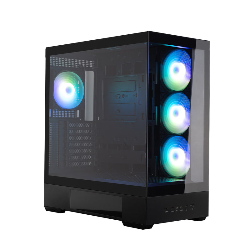 Zalman P40 DS ATX Mid-Tower PC Case - 9.1 in LCD Screen, 4 x ARGB Fans Preinstalled, Black