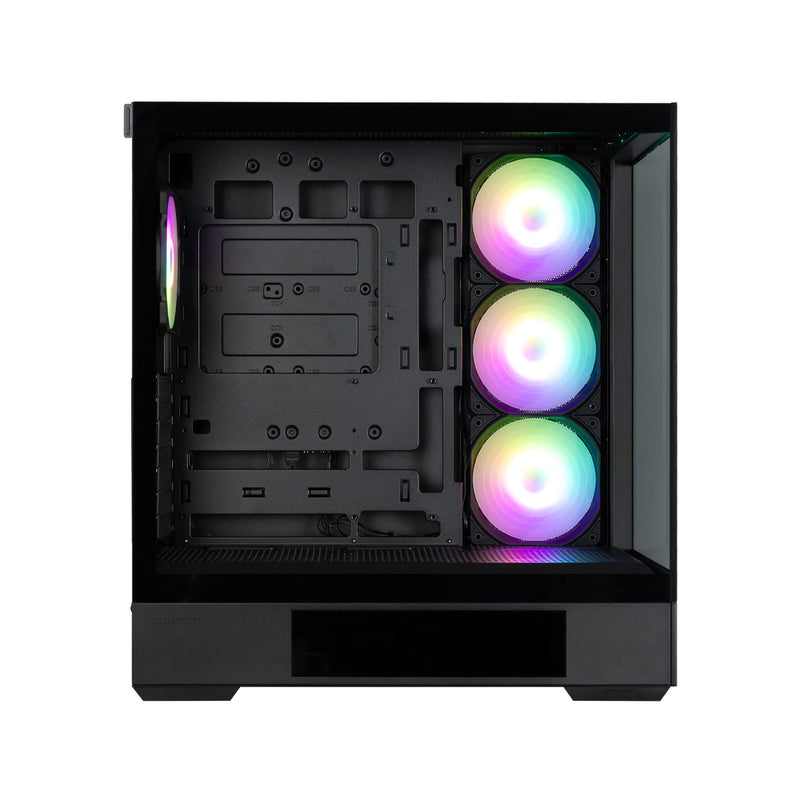 Zalman P40 DS ATX Mid-Tower PC Case - 9.1 in LCD Screen, 4 x ARGB Fans Preinstalled, Black