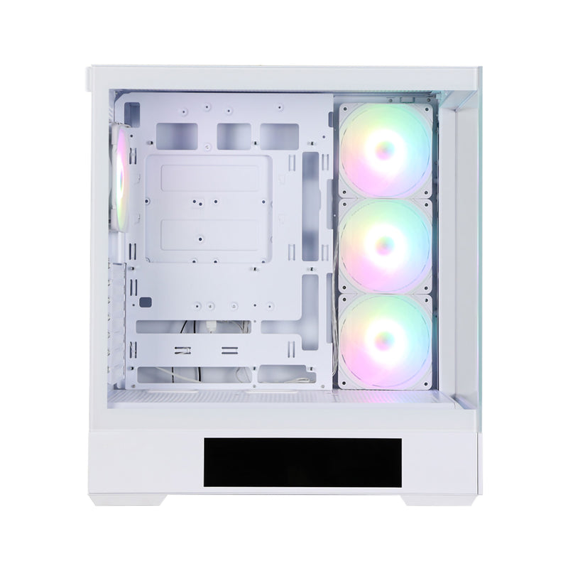 Zalman P40 DS ATX Mid-Tower PC Case - 9.1 in LCD Screen, 4 x ARGB Fans Preinstalled, White