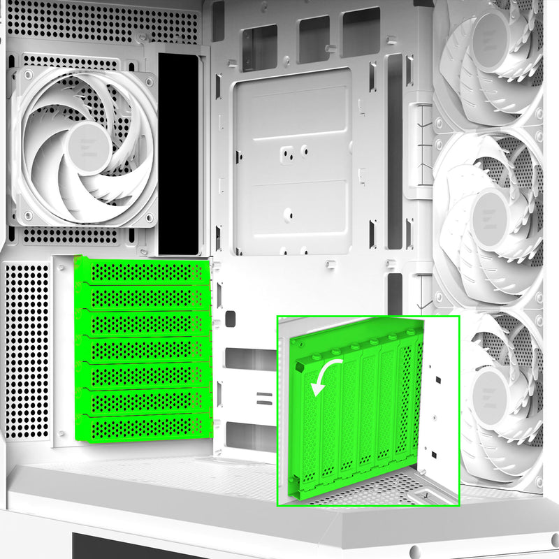 Zalman P40 DS ATX Mid-Tower PC Case - 9.1 in LCD Screen, 4 x ARGB Fans Preinstalled, White