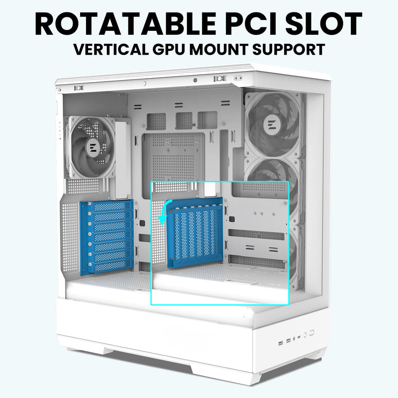 Zalman P50 Flagship ATX Mid-Tower Premium PC Case, White (Fans Not Included)