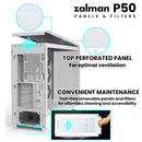 5 of 8: [Pickup Only] Zalman P50 ATX Mid-Tower Premium PC Case, White (Fans Not Included)