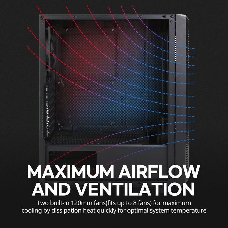 Zalman Zalman S4 ATX Mid-Tower PC Case 2 x Fans w/ Tempered Glass Side Panel