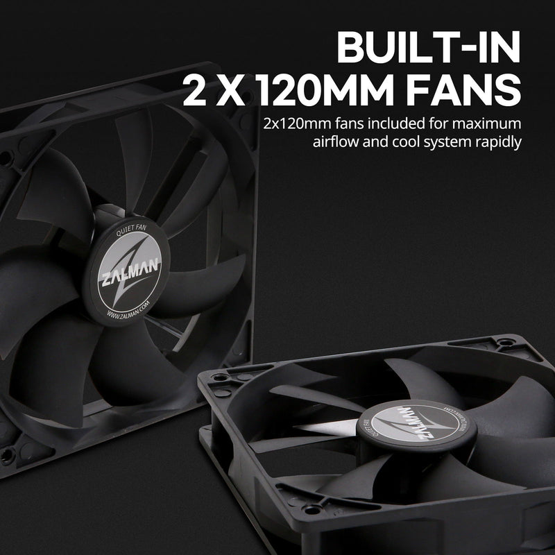 Zalman Zalman S4 ATX Mid-Tower PC Case 2 x Fans w/ Tempered Glass Side Panel