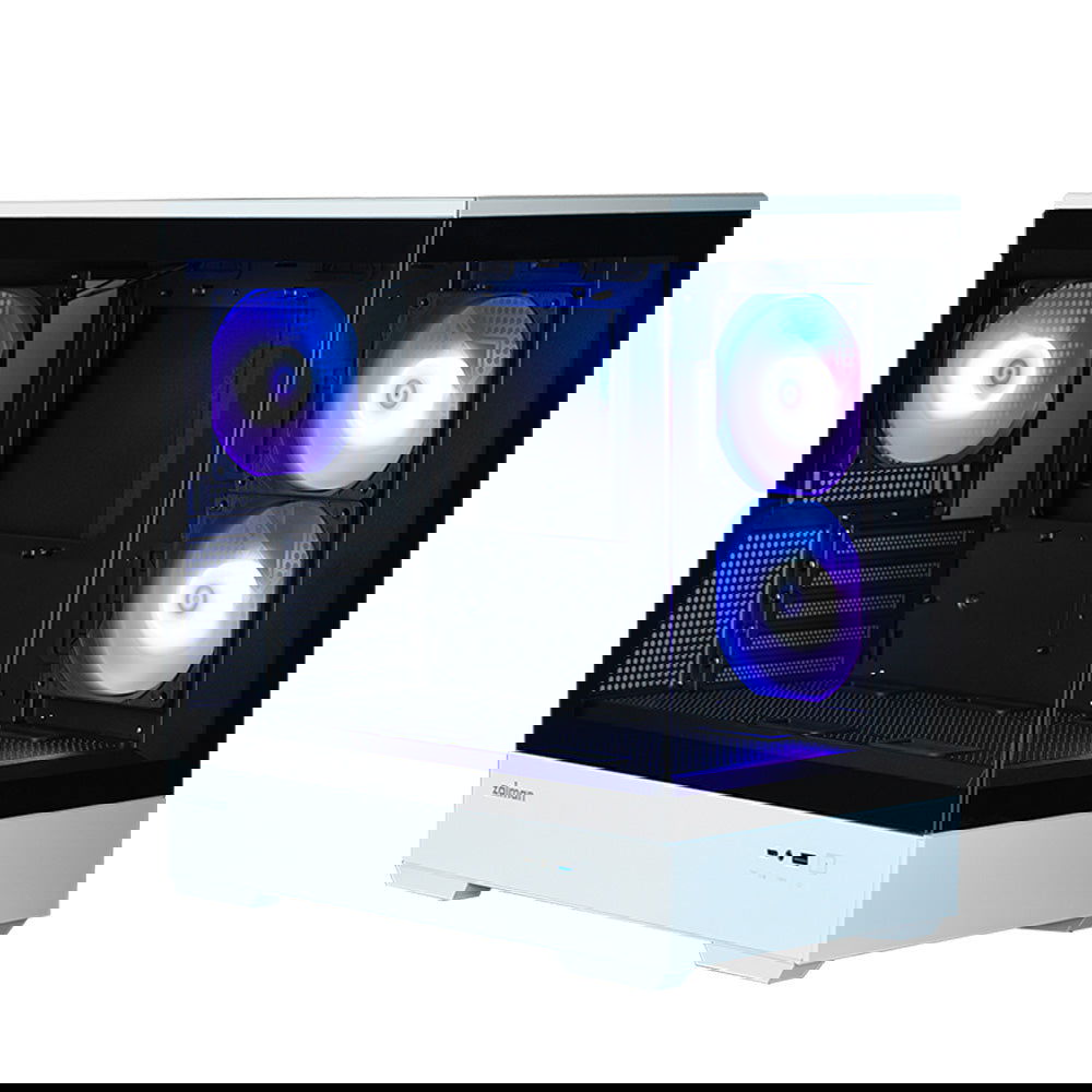 Zalman P30 Black/White Special Edition mATX Mini-Tower PC Case Panoramic  Glass 3 x ARGB Fans
