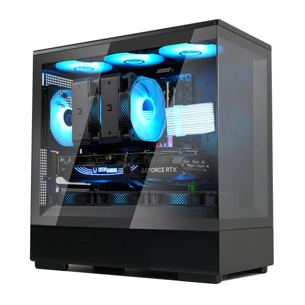 Zalman P10 mATX Gaming PC Case, Panoramic Glass, 1 x PWM ARGB Fan - Black