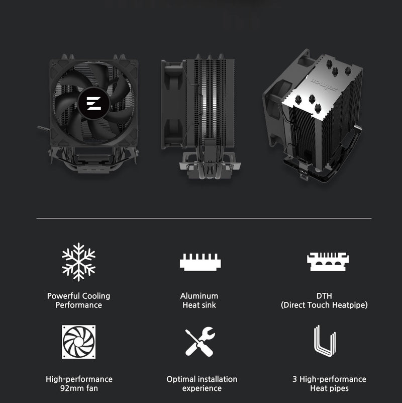 Zalman Zalman CNPS 4X Black Edition CPU Air Cooler, LGA1700 & AM5, 92mm Fan, 150W TDP