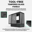 6 of 14: Zalman Zalman P10 mATX Gaming PC Case, Panoramic Glass, 1 x PWM ARGB Fan - Black