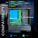 8 of 14: Zalman Zalman P10 mATX Gaming PC Case, Panoramic Glass, 1 x PWM ARGB Fan - Black