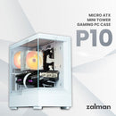 3 of 12: Zalman Zalman P10 mATX Gaming PC Case, Panoramic Glass, 1 x PWM ARGB Fan - White