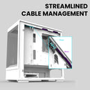 5 of 12: Zalman Zalman P10 mATX Gaming PC Case, Panoramic Glass, 1 x PWM ARGB Fan - White