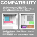 6 of 12: Zalman Zalman P10 mATX Gaming PC Case, Panoramic Glass, 1 x PWM ARGB Fan - White