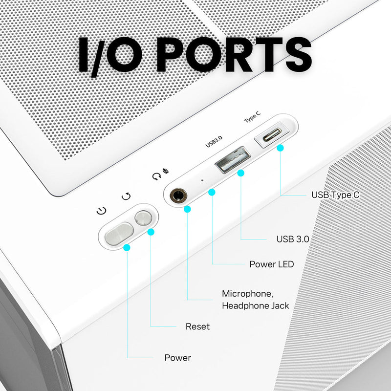 Zalman Zalman P10 mATX Gaming PC Case, Panoramic Glass, 1 x PWM ARGB Fan - White