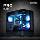 2 of 9: Zalman Zalman P30 mATX Mini-Tower PC Case Panoramic Glass 3 x ARGB Fans - Black