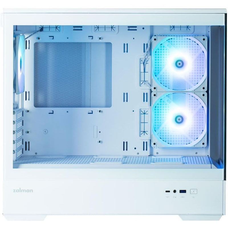 Zalman Zalman P30 mATX Mini-Tower PC Case Panoramic Glass 3 x ARGB Fans - White