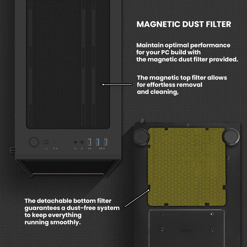 Zalman Zalman i3 ARGB Airflow ATX Mid-Tower Gaming PC Case - Black