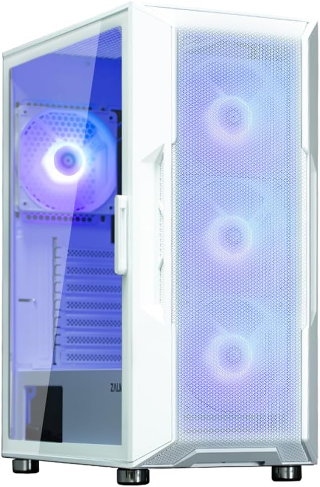 Zalman Zalman i3 ARGB Airflow ATX Mid-Tower Gaming PC Case - White