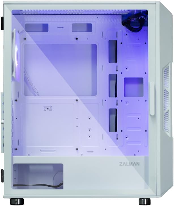 Zalman Zalman i3 ARGB Airflow ATX Mid-Tower Gaming PC Case - White