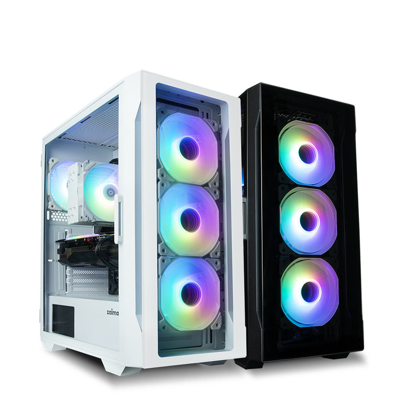 Zalman i3 Neo TG Mid-Tower PC Case w/ 4 x Infinity Mirror AGRB Fans - White