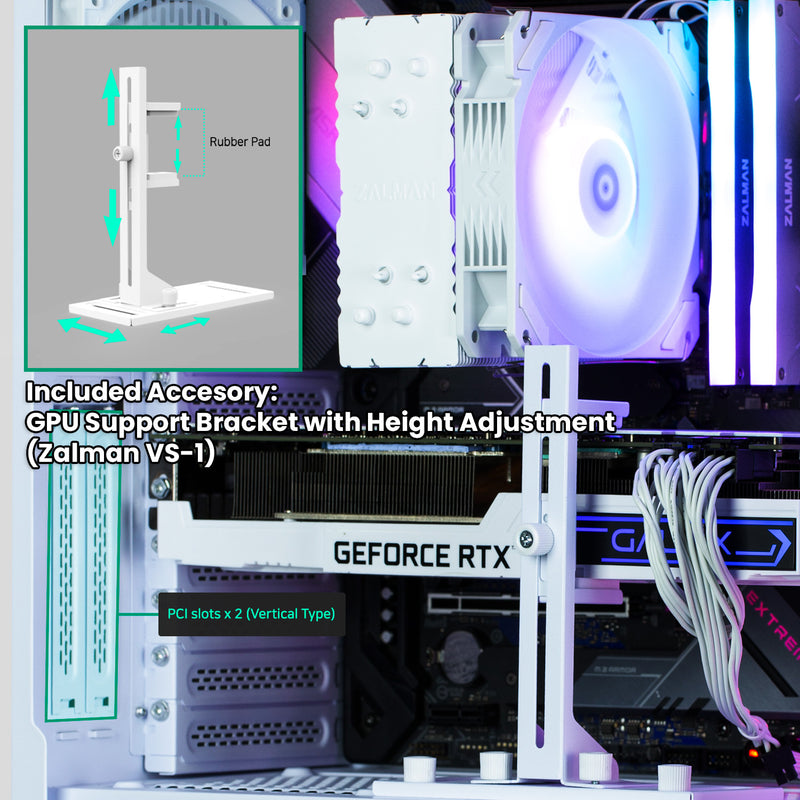 Zalman i4 Airflow ATX Mid-Tower All-Mesh PC Case w/ 6 x Fans Pre-installed - White