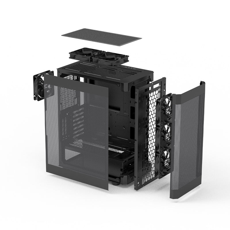 Zalman i4 Airflow ATX Mid-Tower All-Mesh PC Case w/ 6 x Fans Pre-installed - Black