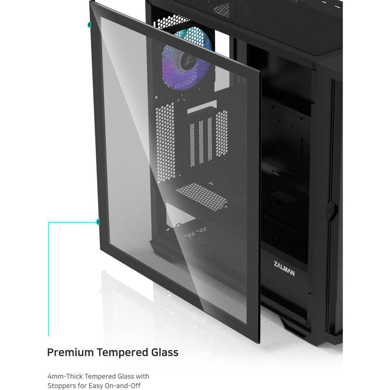 Zalman Z10 ATX Mid-Tower Premium Gaming PC Case, Full Mesh Front w/ 4 x Fans Pre-installed