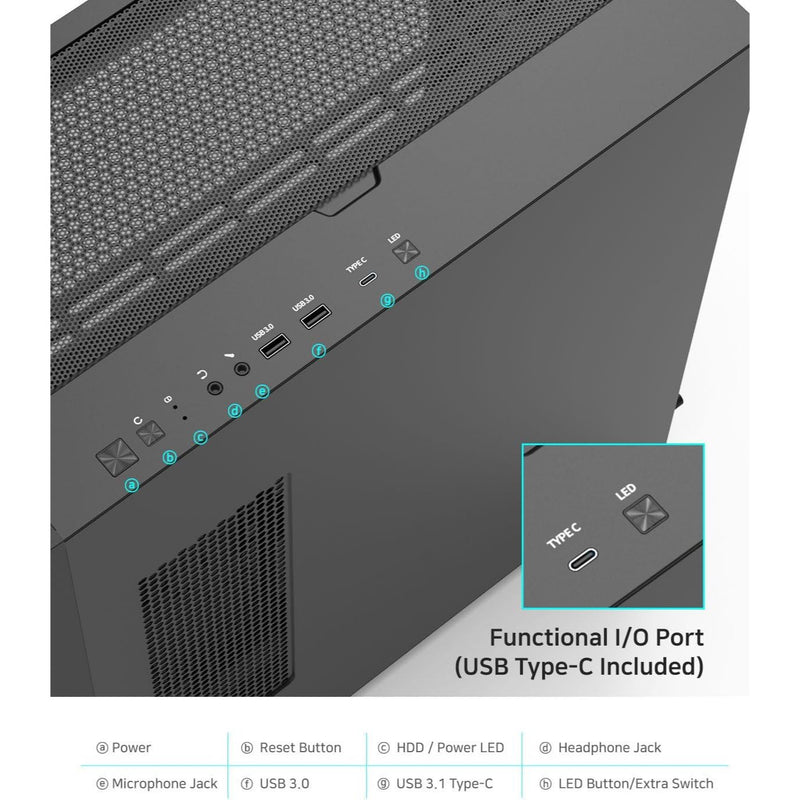 Zalman Z10 ATX Mid-Tower Premium Gaming PC Case, Full Mesh Front w/ 4 x Fans Pre-installed