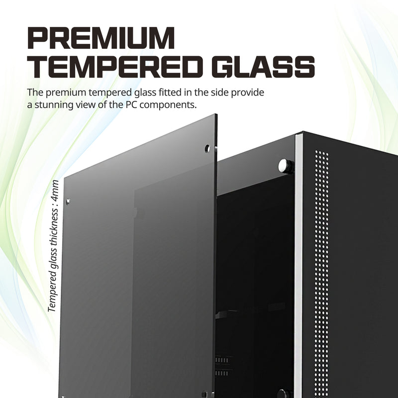 Zalman S5 ATX Mid-Tower Gaming PC Case w/ RGB Strip & 2 x Fans - Black